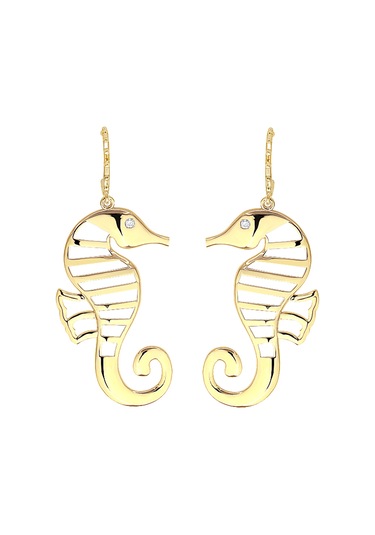 Pırlanta Deniz Atı  Küpe