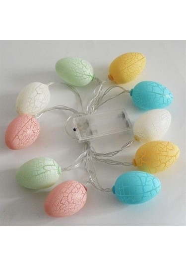 Buffer 10lu Renkli Yumurta Şeklinde Dekoratif Dolama Led Aydınlatma Çok Renkli