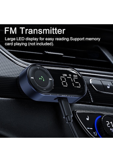 Jeehugo Araç İçin Bluetooth 5.2 Fm Verici - Telefon Aramaları Ve Müzik Dinleme, Kolay Kullanım, Sürüş Güvenliği Sağlar