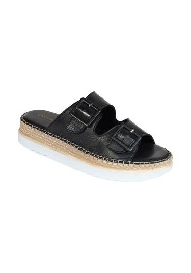 Greyder 50757 Kadın Siyah Hakiki Deri Trendy Terlik-488 Siyah