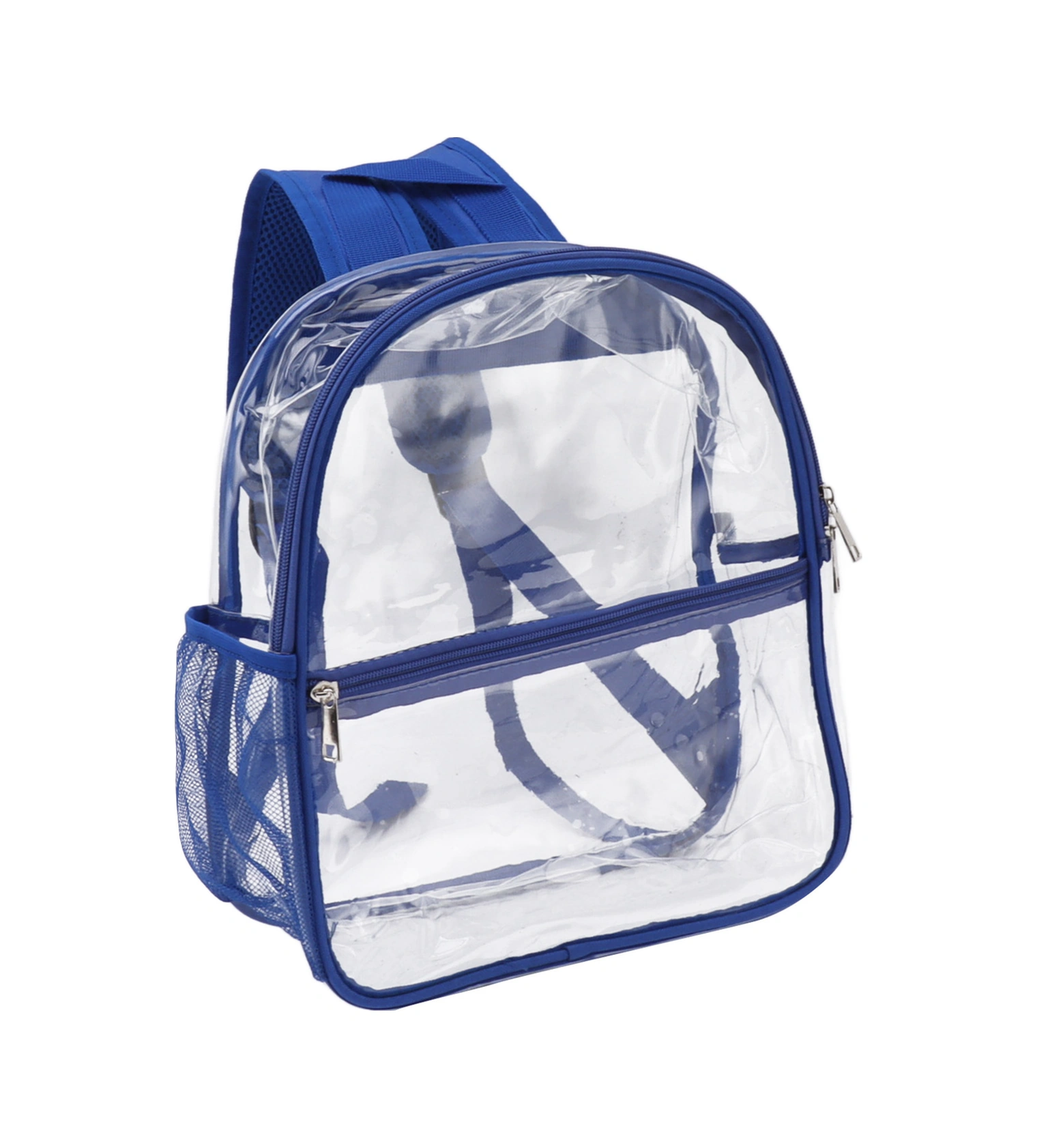 Vkemall Su Geçirmez Şeffaf Pvc Sırt Çantası - Öğrenci/gençler İçin Spor/outdoor Kullanıma Uygun, Güvenli Sızdırmaz, Geniş Hacimli, Ön Cep Tasarımı, Mavi