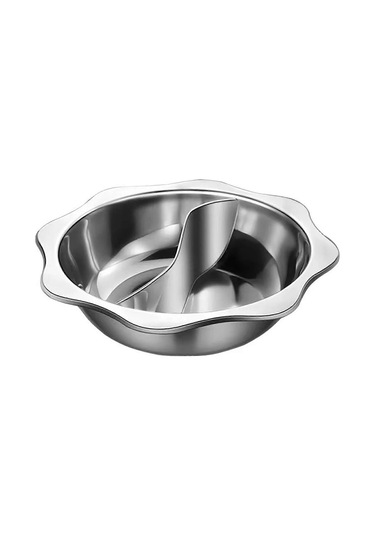 Restoran Ev İndüksiyonlu Pişirici İçin Paslanmaz Çelik Çift Lezzet Sıcak Tencere Kalınlaştırılmış Taban Diğer