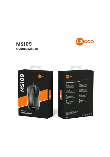 Lecoo MS109 Kablolu 6400DPI 8 Makro Tuşlu RGB Gaming Optik Mouse