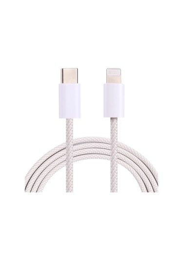 12w Pd Usb-c / Type-c - 8 Pin Veri Kablosu, Kablo Uzunluğu: 1m Beyaz