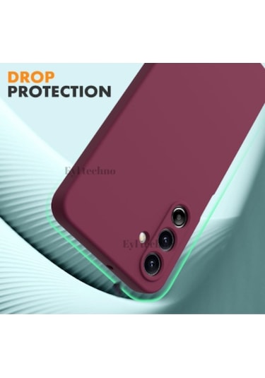 Samsung Galaxy Uyumlu A56 5g Kılıf Renkli Yumuşak Silikon Kapak Ekran Koruyucu Cam 9h Temperli -bordo Bordo