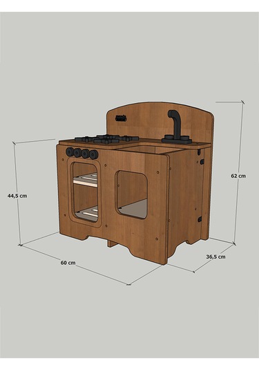 Mandu Ahşap Çocuk Dış Mekân Mutfak Ahşap Rengi