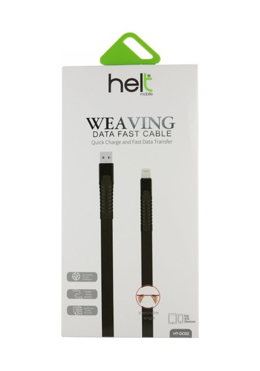 Helt Ht-dc02 İp Örgü 120 Cm Lightning Şarj Ve Data Kablosu Siyah