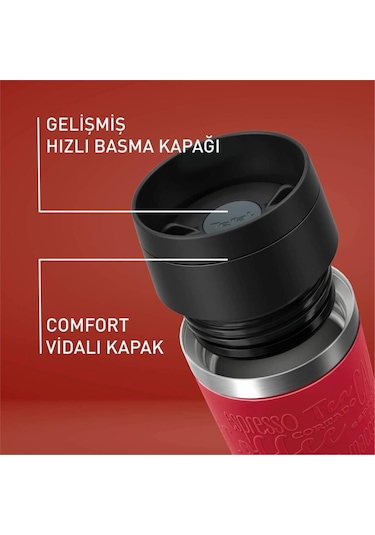 Travel Mug Termos Kırmızı - 0.36 L 002 Kırmızı