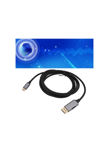 Mufunye Usb-c'den Displayport 1.4'e Kablosu, 8k 60hz Çözünürlük, 1.8m Uzunluk, Nylon Örgü + Alüminyum, Bilgisayar-telefon Ekran Paylaşımı, Kararlı Sinyal Aktarımı