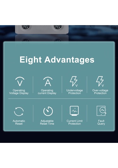 Yunboo Ev Salonu Akıllı Akım-voltaj Koruyucu 63a Beyaz, Otomatik Yeniden Başlatma, Aşırı Akım-aşırı Gerilim Koruması, Jjvpd1