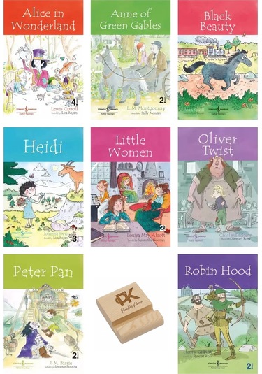 İş Çocuk İngilizce Alice Wonder Anne Black Heidi Little Oliver Twist Peter Pan Robin Hood 8li Set