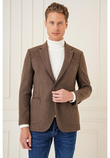 C 689 Slim Fit Kahve Spor Ceket Kahverengi