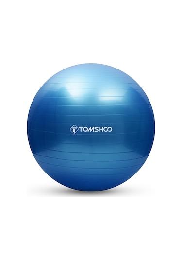 Yaozixa 330lb Yük Taşıma Kabiliyetli 2mm Kalınlaşmış Pvc Anti-patla Yoga Topu, Ev/gimnastik İçin, Hava Pompası İle, Mavi, 55cm