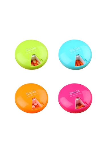 Sones Taşınabilir 7 Günlük İlaç Hap Kutusu Döndürme Hap Kutusu Gül Kırmızısı