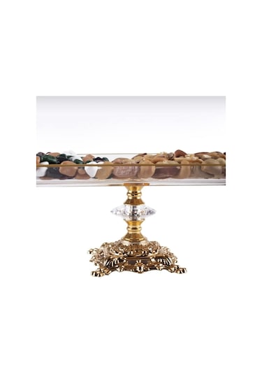 Alfafe Home Metal Ayaklı Gold Detaylı Sunumluk Baton Gold