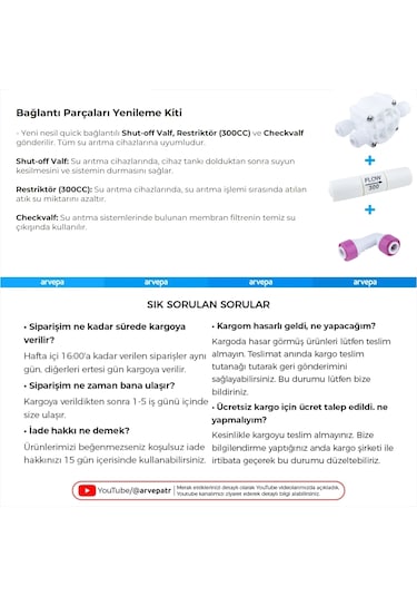 Su Arıtma Cihazı Bağlantı Parçaları Kiti