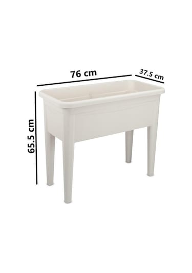 Omnipazar So-ab03 Ayaklı Bahçe Yetiştirme Saksı 60 Lt Kirli Beyaz 3 Adet