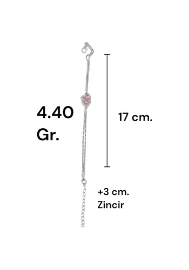 Taşlı Çift Kalpli 925 Ayar Gümüş Bileklik Romantik Ve Zarif Tasarım Gümüş