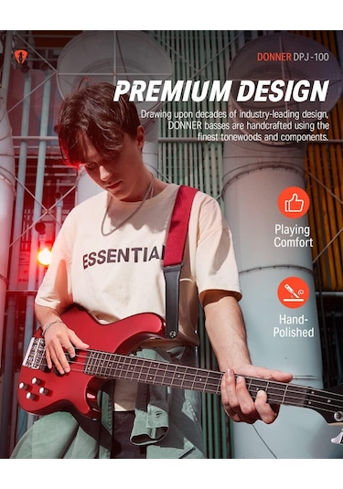 Donner Dpj-100 Pj-style Bas Gitar Kırmızı