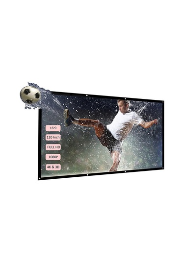 120 İnç 16:9 Projektör Ekranı Taşınabilir Hd Projeksiyon Ekranı Katlanabilir Duvara Monte Ev Sineması Ofis Filmleri İç Mekanlar Dış Mekanlar İçin