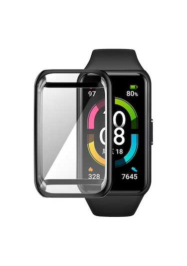 Huawei Band 7 Tgco Watch Gard 09 Koruyucu Silikon - Siyah