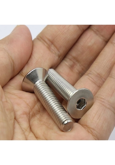 Havşa Başlı İnox İmbus 10.9 Dın 7991 A2 Paslanmaz Çelik Civata M4x10 Mm 20 Adet