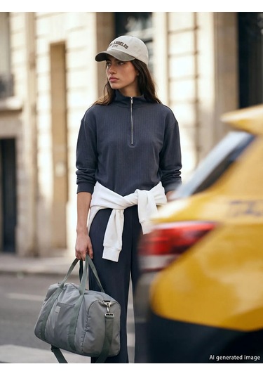 Lc Waikiki Antrasit Soft Touch Oversize Kadın Sweatshirt