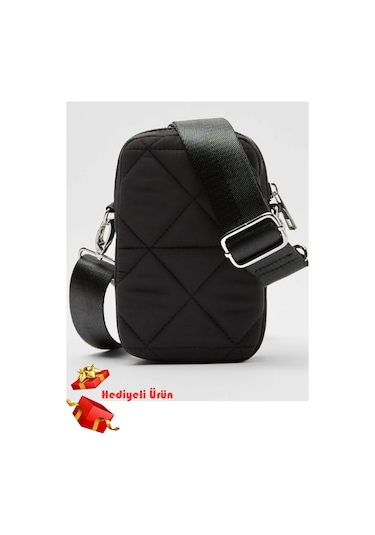 Dyscase Kapitone Askılı Telefon Çantası & Cüzdan Siyah