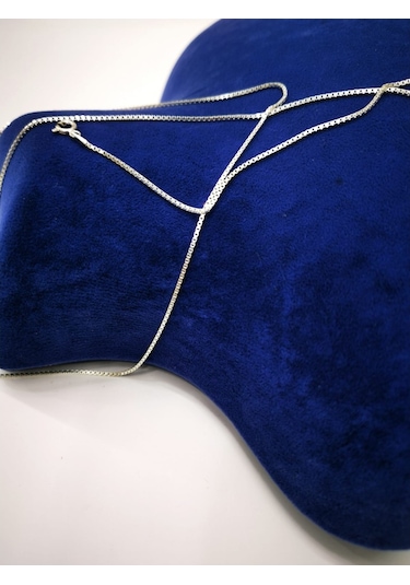 Omar Silver Unisex Küp Gümüş Kolye Zincir 1Mm