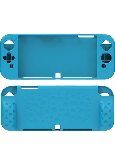 Nintendo Switch Oled El Destekli Grip Tasarımlı Koruyucu Silikon Kılıf Mavi