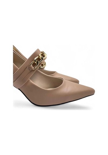 Lenora Bej Şık Ve Zarif Kadın Stiletto Topuklu Ayakkabı Bej