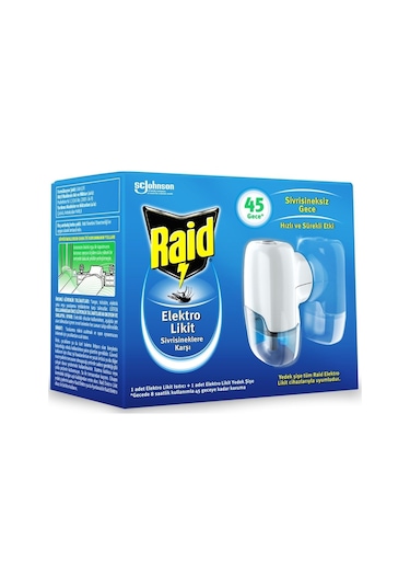 Raid Elekro Likit Cihaz Ve 1 Yedek, 45 Gece (Sivrisineklere Karşı)