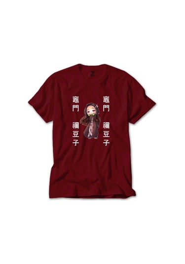 Demon Slayer Nezuko Kamado Kırmızı Tişört Kırmızı
