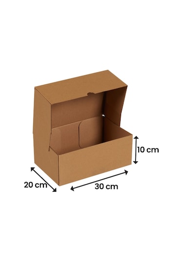 Packanya 30 x 20 x 10 - 25 Adet Kesimli Karton Kutu  -  Internet ve Kargo Kutusu