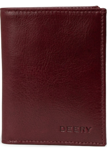 Deery Hakiki Deri Bordo Dikey Erkek Cüzdanı - 00216mbrdz01 Bordo