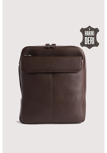 Hakiki Deri Erkek El Çantası Kahverengi Smr9280 Kahverengi