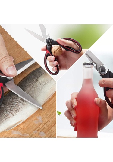 Wezone Çok Amaçlı Ultra Keskin Çelik Mutfak Makasları - Tavuk, Et, Balık, Sebze Ve Otlar İçin Güçlü K Kesici