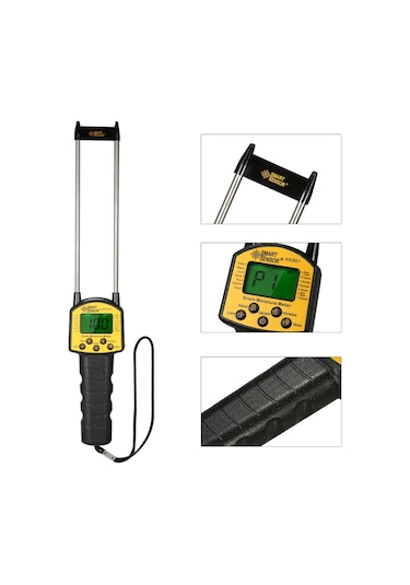 Springsun Taşınabilir Dijital Tahıl Nem Ölçer Lcd Ekranlı Problu Higrometre - Mısır, Buğday, Pirinç