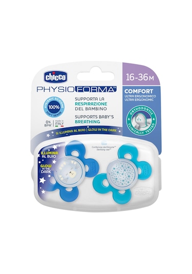 Chicco Physioforma Comfort Silikon Emzik 16-36 Ay 2'li 00074935420000_MULTI_1 Mavi