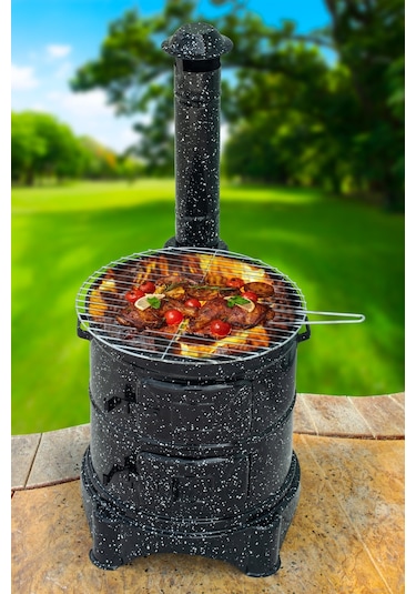 Conforde Emaye İki Kapaklı Mangal, Saç Kavurma Ve Kamp Sobası