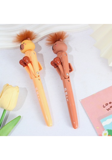 Okula Dönüş, 2 Adet Capybara Kalemi Seti 1.0mm - Siyah Mürekkep