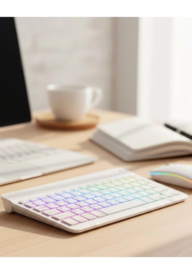 Çoklu Cihaz Uyumlu Kablosuz Klavye Mouse Seti Aydınlatmalı Diğer