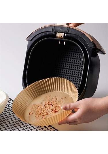 9037141172779drvs1 - 50 Adet Air Fryer Pişirme Kağıdı Tek Kullanımlık Hava Fritöz Yağ Geçirmez Yapışmaz Tabak Model