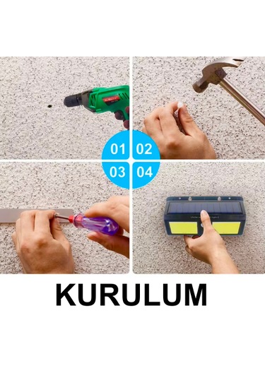 Sensörlü Solar Led Çiftli Duvar Tipi Aplik Led Su Geçirmez 96cob