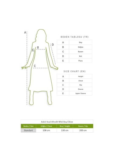 Askılı Vual Afrodit Midi Boy Elbise Haki 6061