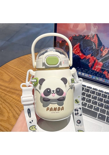 Jian Fan Panda Straw Büyük Kapasiteli Göbek Yalıtım Kabıbeyaz Beyaz