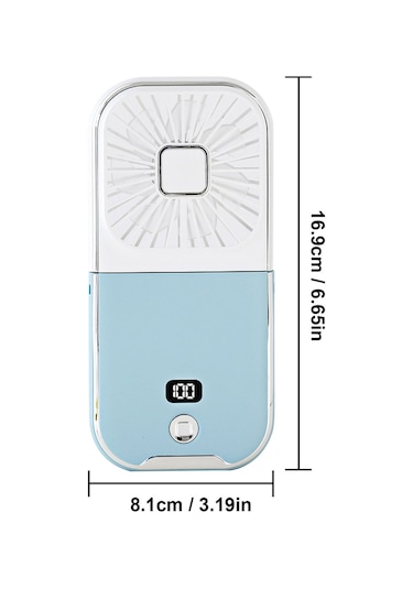 Padalink 2024 Taşınabilir Usb Şarjlı Katlanır Boyun Fanı - Lcd Ekranlı, 3000mah Pil, 3 Hız Ayarı Beyaz