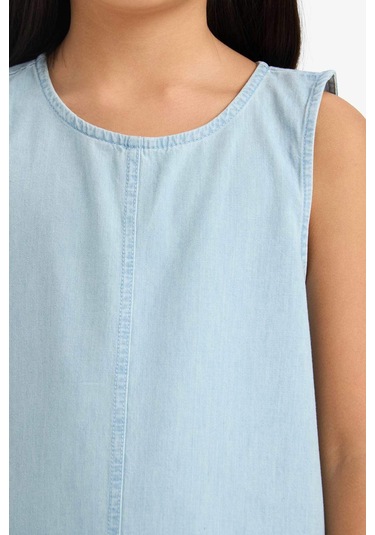 DeFacto Kız Çocuk Kolsuz Yazlık Jean Elbise E6491A825SMNM63