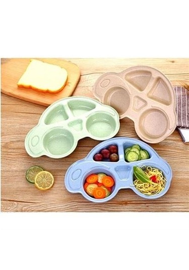 Bebekler İçin Araba Şeklinde Sevimli Mama Tabağı Çocuk Tabldot Çok Renkli