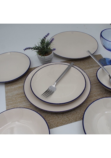 Royal 24 Parça 6 Kişilik Yemek Takımı- Kobalt File